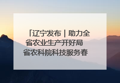 辽宁发布｜助力全省农业生产开好局 省农科院科技服务春耕备耕成效显著