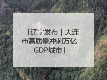辽宁发布｜大连市高质量冲刺万亿GDP城市
