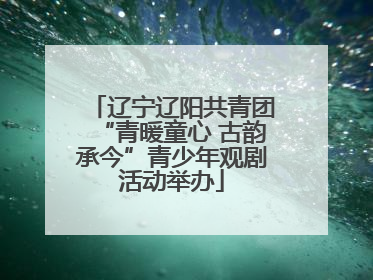 辽宁辽阳共青团“青暖童心 古韵承今”青少年观剧活动举办