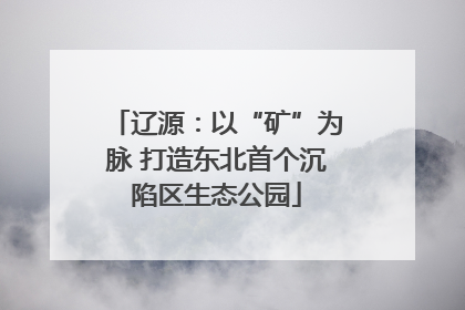 辽源：以“矿”为脉 打造东北首个沉陷区生态公园