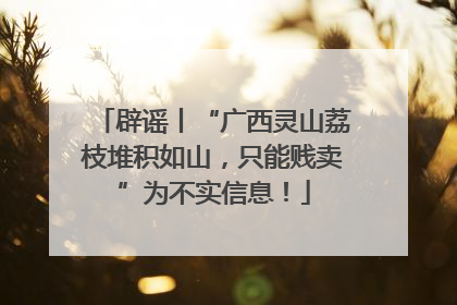 辟谣丨“广西灵山荔枝堆积如山，只能贱卖”为不实信息！