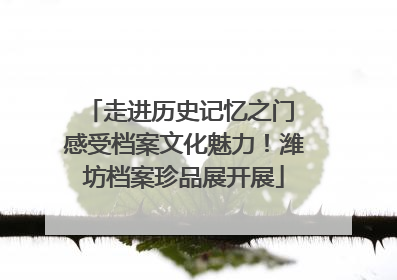 走进历史记忆之门 感受档案文化魅力！潍坊档案珍品展开展