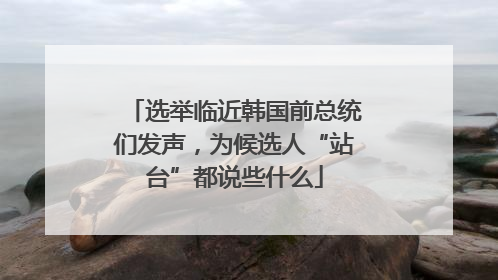 选举临近韩国前总统们发声，为候选人“站台”都说些什么