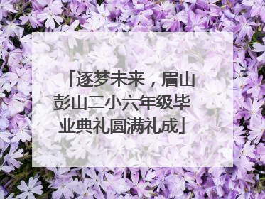 逐梦未来，眉山彭山二小六年级毕业典礼圆满礼成