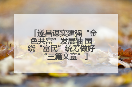 遂昌谋实建强“金色共富”发展轴 围绕“富民”统筹做好“三篇文章”