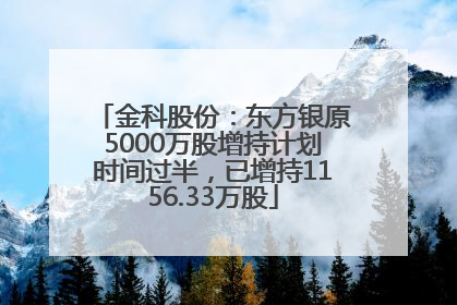 金科股份：东方银原5000万股增持计划时间过半，已增持1156.33万股