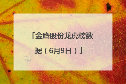 金鹰股份龙虎榜数据（6月9日）