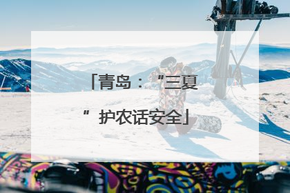 青岛：“三夏”护农话安全