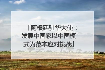 阿根廷驻华大使：发展中国家以中国模式为范本应对挑战