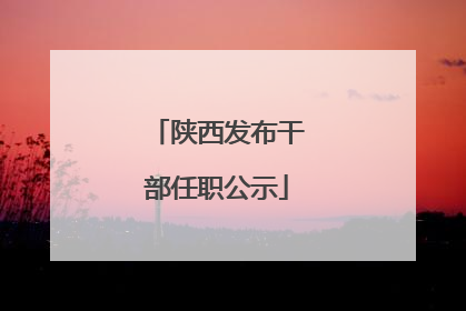 陕西发布干部任职公示