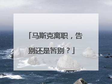 马斯克离职，告别还是暂别？