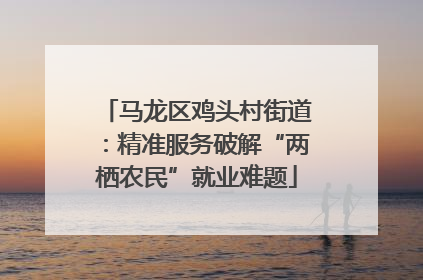 马龙区鸡头村街道：精准服务破解“两栖农民”就业难题