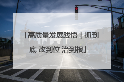 高质量发展践悟｜抓到底 改到位 治到根