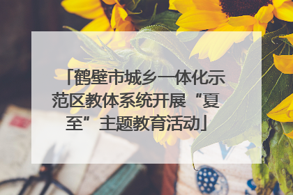 鹤壁市城乡一体化示范区教体系统开展“夏至”主题教育活动