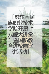黔东南民族职业技术学院开展“戎耀大讲堂”暨国防教育进校园宣讲活动