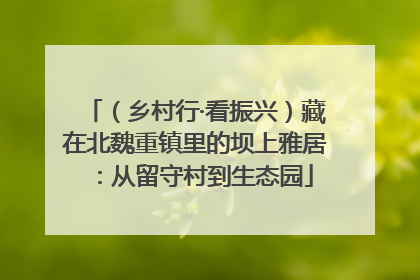 （乡村行·看振兴）藏在北魏重镇里的坝上雅居：从留守村到生态园