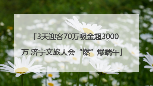 3天迎客70万吸金超3000万 济宁文旅大会“燃”爆端午