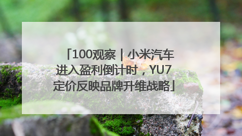 100观察｜小米汽车进入盈利倒计时，YU7定价反映品牌升维战略