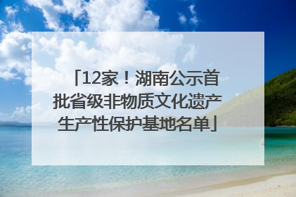 12家！湖南公示首批省级非物质文化遗产生产性保护基地名单