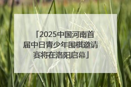 2025中国河南首届中日青少年围棋邀请赛将在洛阳启幕