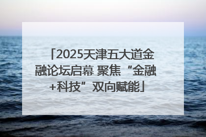2025天津五大道金融论坛启幕 聚焦“金融+科技”双向赋能
