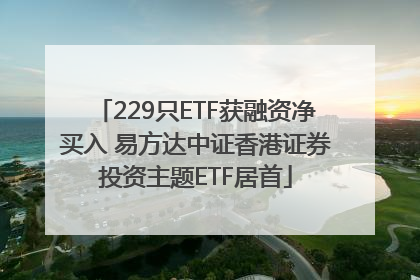229只ETF获融资净买入 易方达中证香港证券投资主题ETF居首
