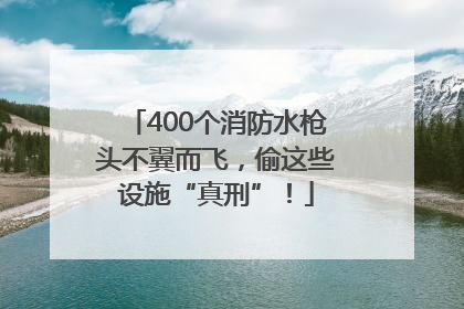 400个消防水枪头不翼而飞，偷这些设施“真刑”！