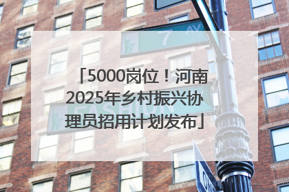 5000岗位！河南2025年乡村振兴协理员招用计划发布