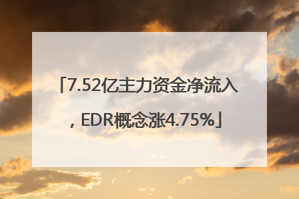7.52亿主力资金净流入，EDR概念涨4.75%